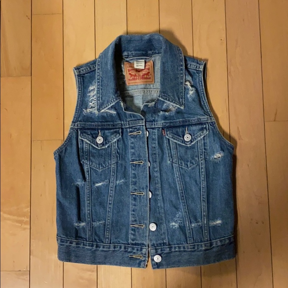 Levi’s distressed denim vest